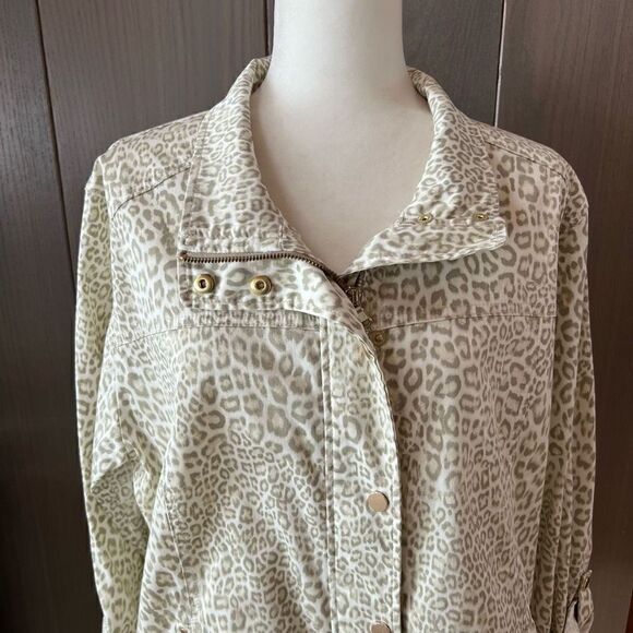 CHICO’S Luxe Twill Utility Jacket Chico Size 4 (20/22)  *NWT* - Picture 1 of 14